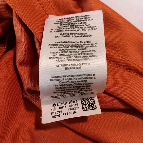 Columbia PFG Long Sleeve Fishing Shirt Rust Orange XLT/TGL Polyester - Picture 12 of 12